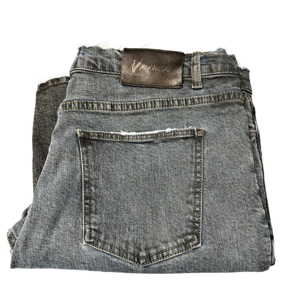 Valabasas‎ Jeans Skinny Distressed Black & Blue Denim Button Fly Mens 40 (41x32)
